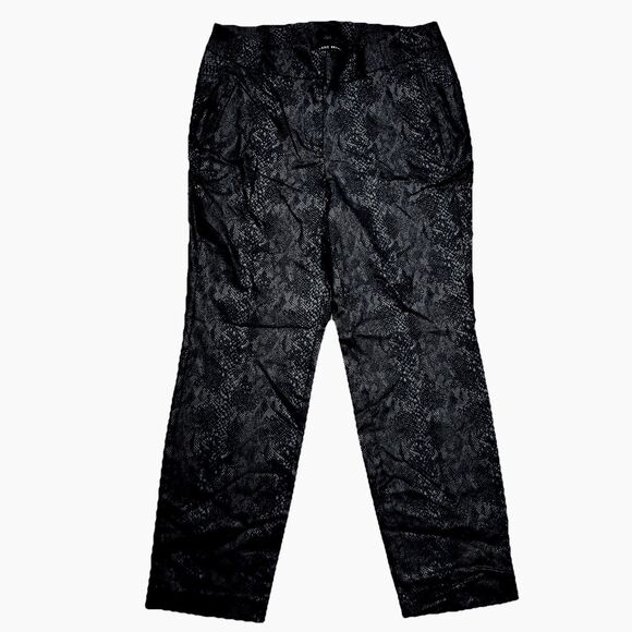 Lane Bryant Ankle Pants 14 (33x26.5) Black Snakeskin Print Stretch Lightweight - Picture 2 of 11